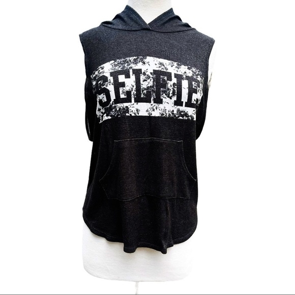 *5/$20* Flashmob Black Selfie Graphic Hoodie Muscle Tank - Picture 1 of 6